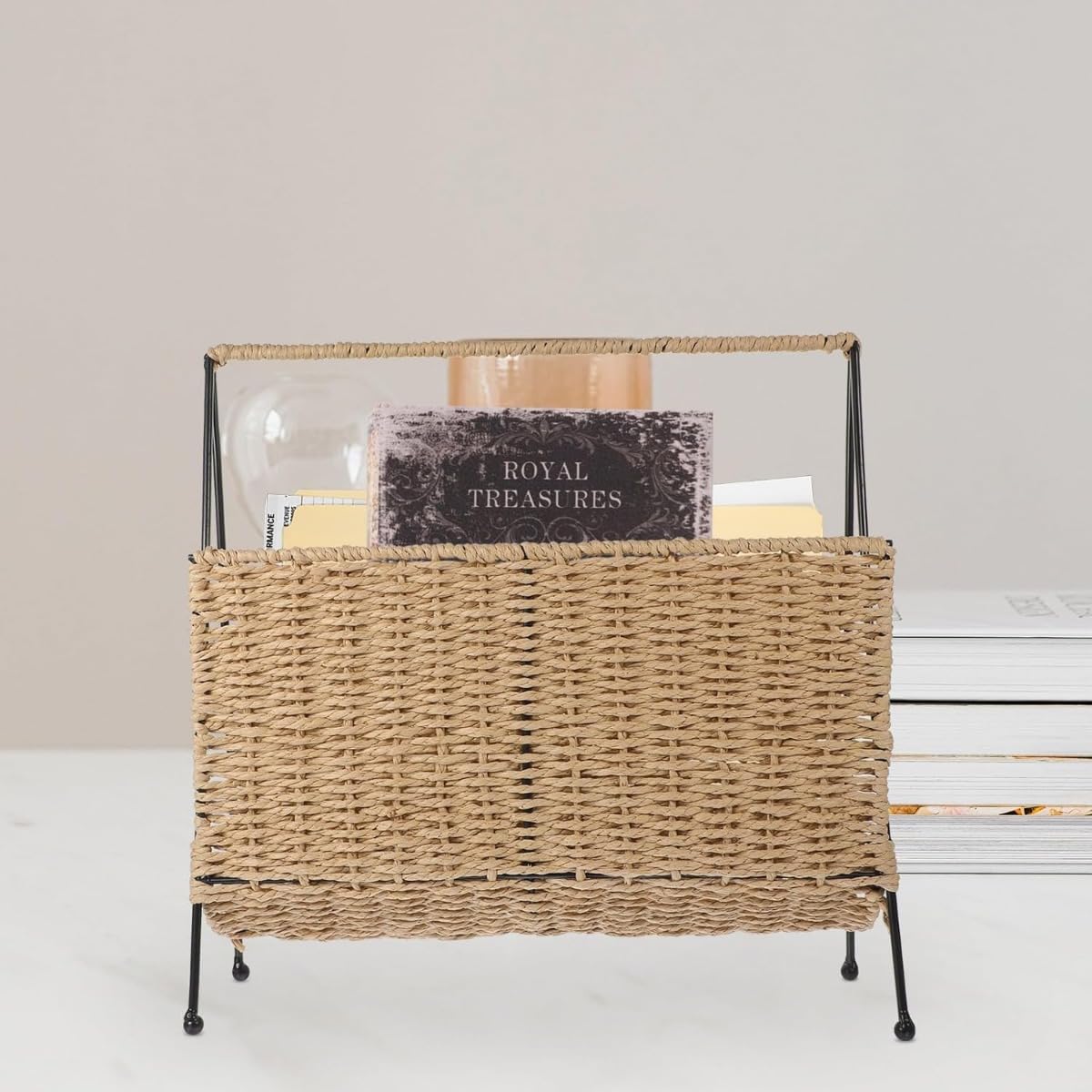 Amazon.co.jp: マガジンラック 本収納バスケット 雑誌 本 床置き 編